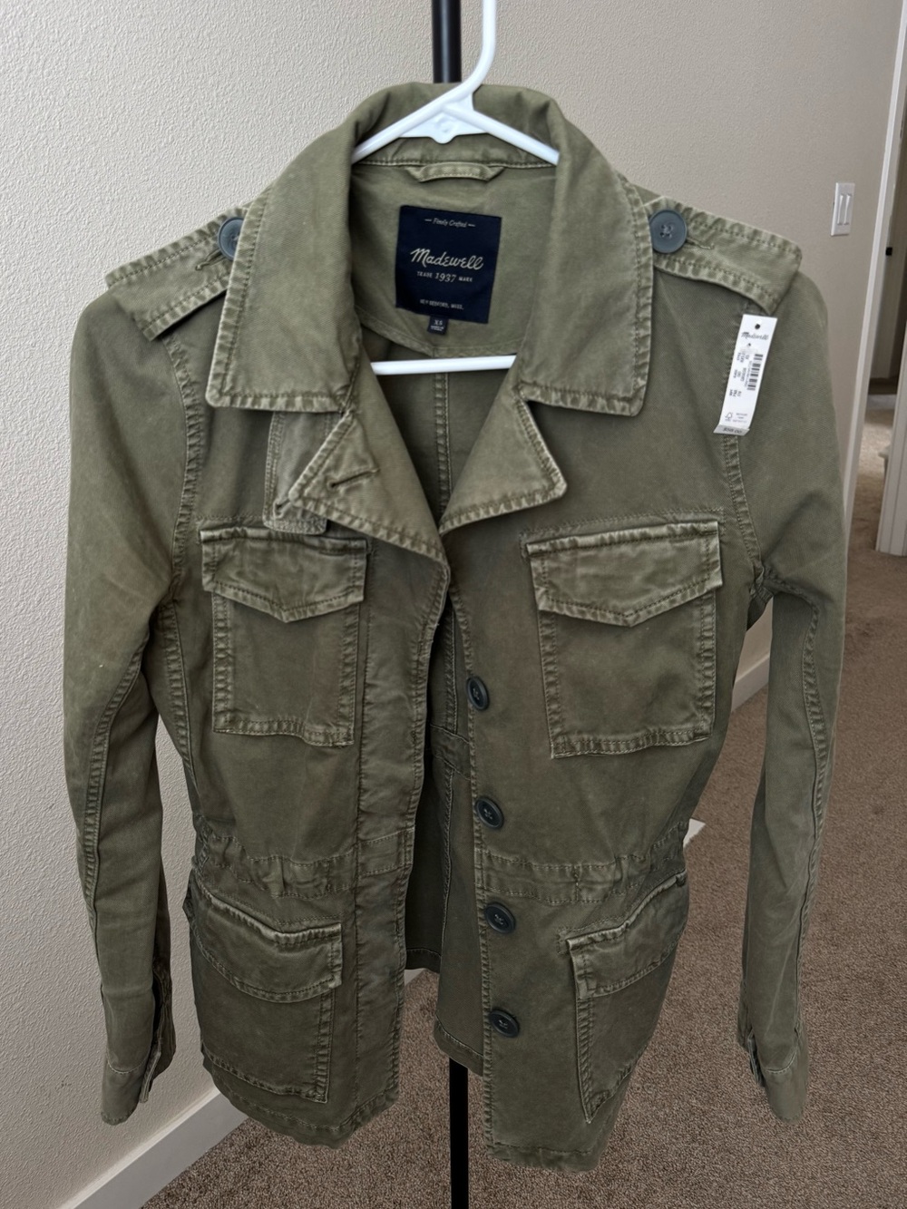 Madewell Olive Green Military-Style Utility Jacket